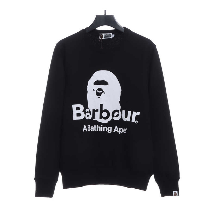 BARBOUR X BAPE CREWNECK SWEATSHIRT BLACK