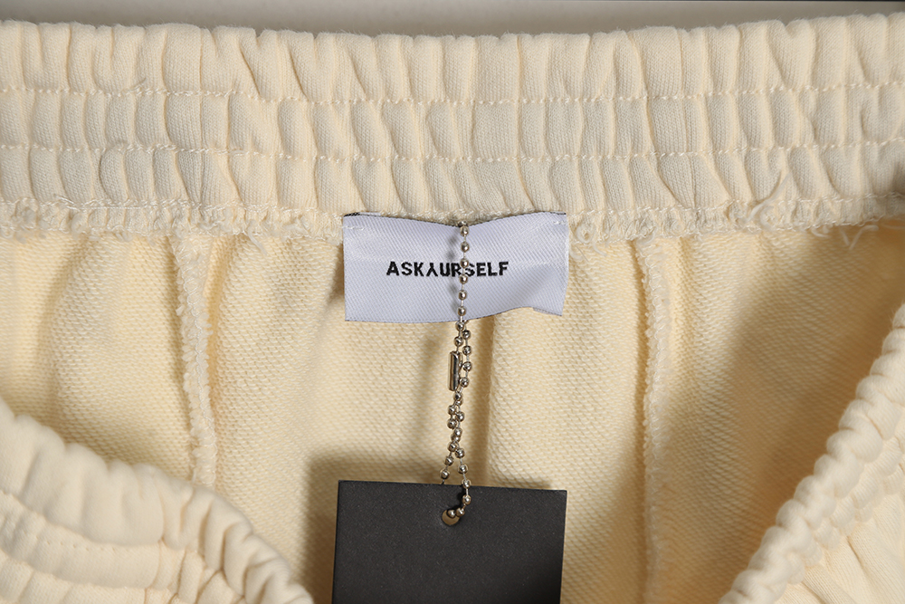 Askyurself 23SS Embroidered Alphabet Washed Distressed Shorts