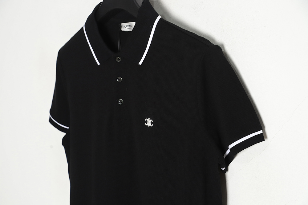 CELINE 23SS chest embroidery short-sleeved polo shirt TSK1