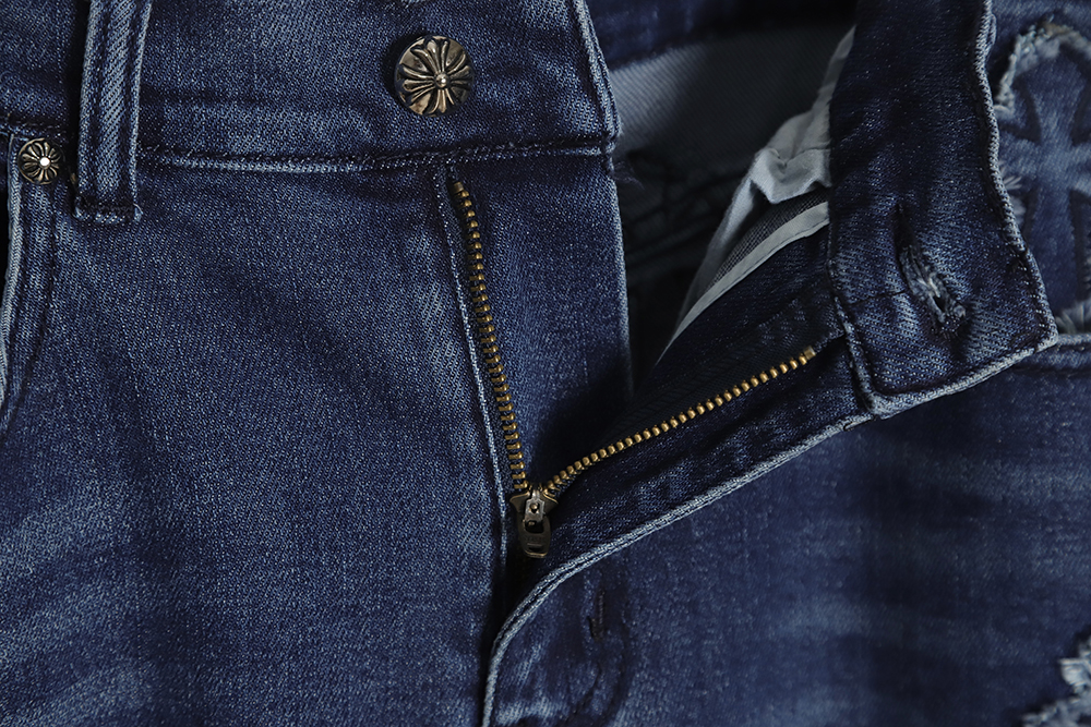 Chrome Hearts Heavy Wash Patch Cross Jeans