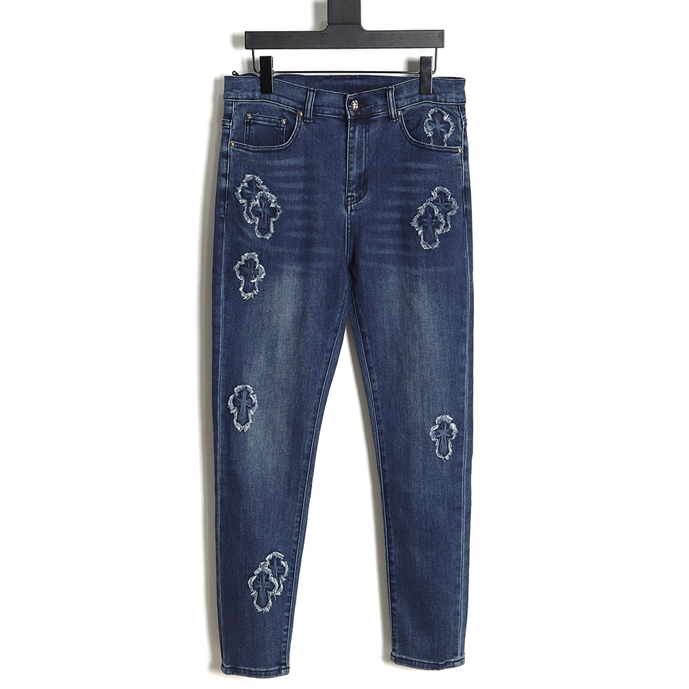 Chrome Hearts Heavy Wash Patch Cross Jeans
