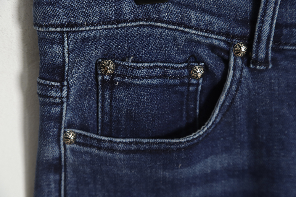 Chrome Hearts Heavy Wash Patch Cross Jeans