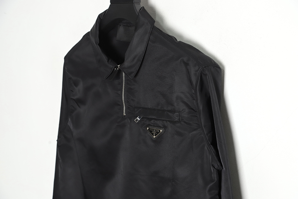 Prada 23SS Half Zip Nylon Long Sleeve Shirt