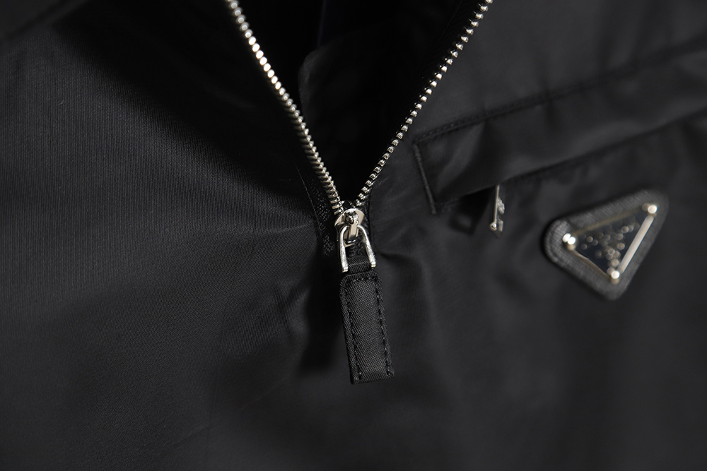 Prada 23SS Half Zip Nylon Long Sleeve Shirt