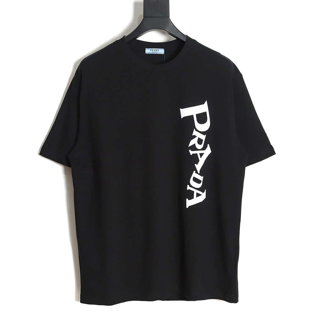 Prada 23ss letter print short sleeve short sleeve TSK1