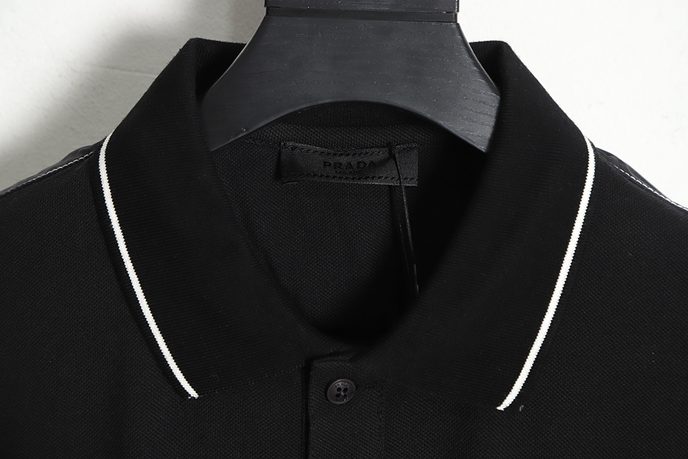 Prada 23ss chest pocket triangle logo short-sleeved Polo shirt TSK1
