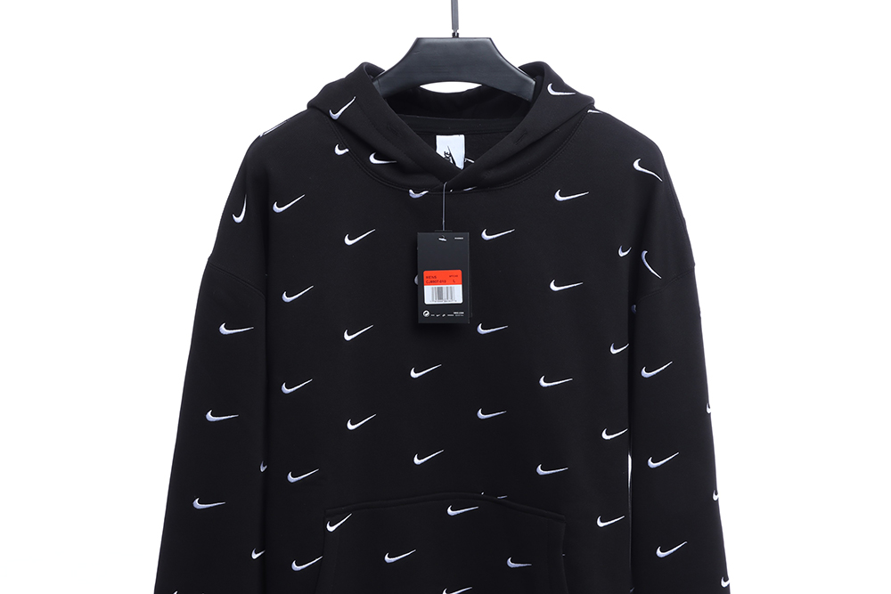 Nike  swoosh hooded sweatshirt with full hook embroidery