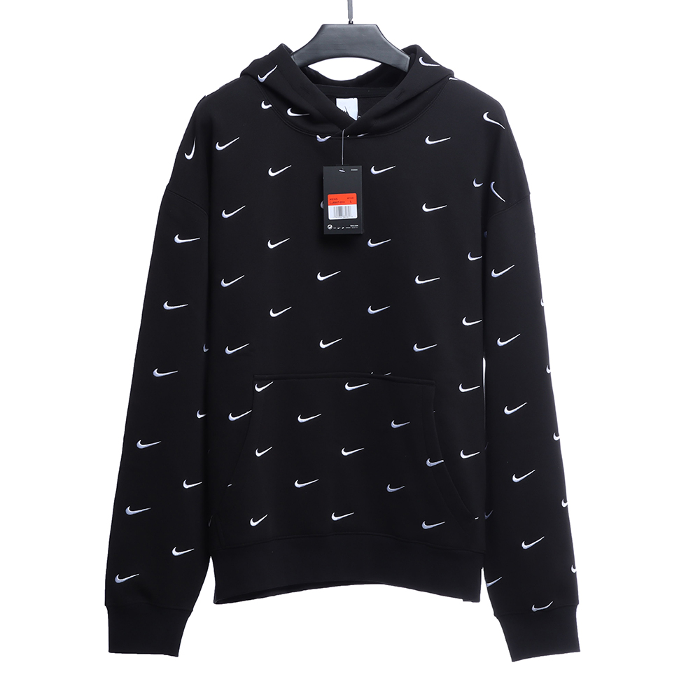 Nike  swoosh hooded sweatshirt with full hook embroidery