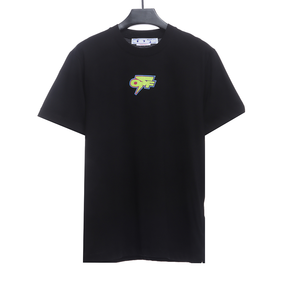 Off White deformed 3D three-dimensional colorful graffiti arrOff White short sleeves