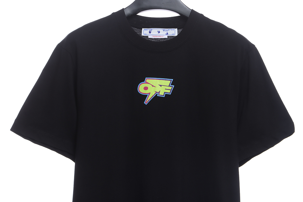 Off White deformed 3D three-dimensional colorful graffiti arrOff White short sleeves