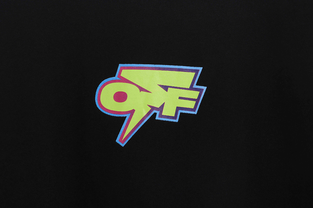 Off White deformed 3D three-dimensional colorful graffiti arrOff White short sleeves
