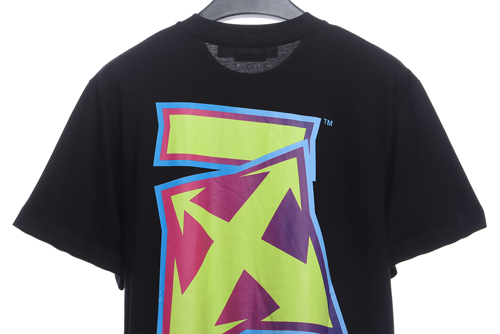 Off White deformed 3D three-dimensional colorful graffiti arrOff White short sleeves