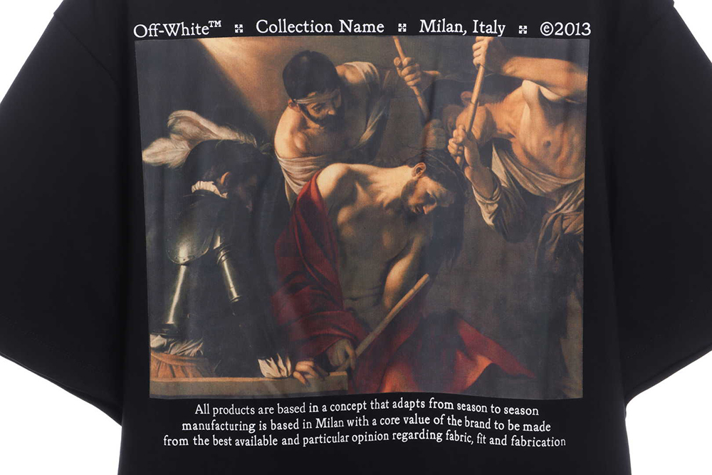Off White classical religious oil painting short sleeve