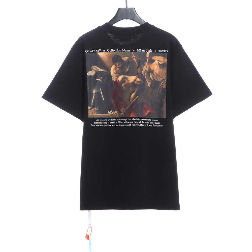 Off White classical religious oil painting short sleeve