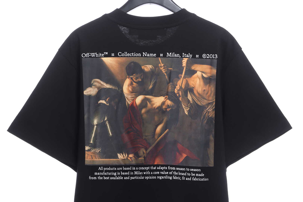 Off White classical religious oil painting short sleeve