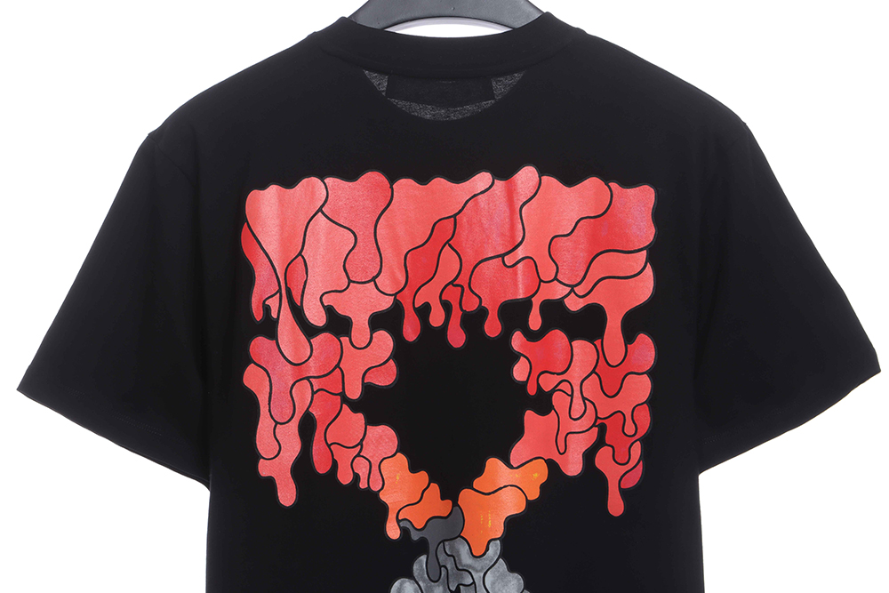 Off White Red Gray Dissolving Gradient Short Sleeve