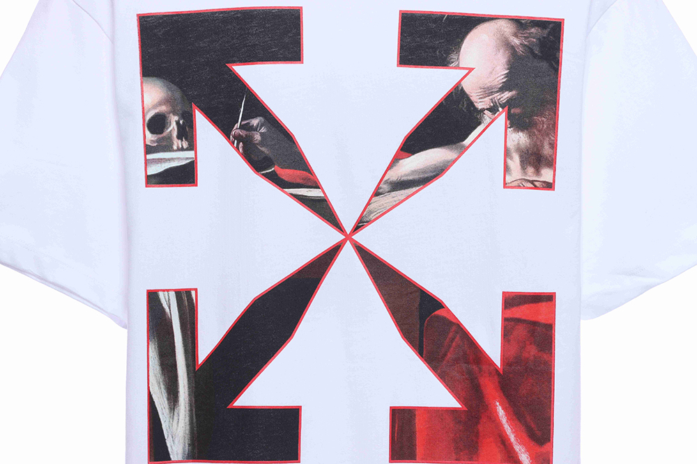 Off White red religious short sleeve