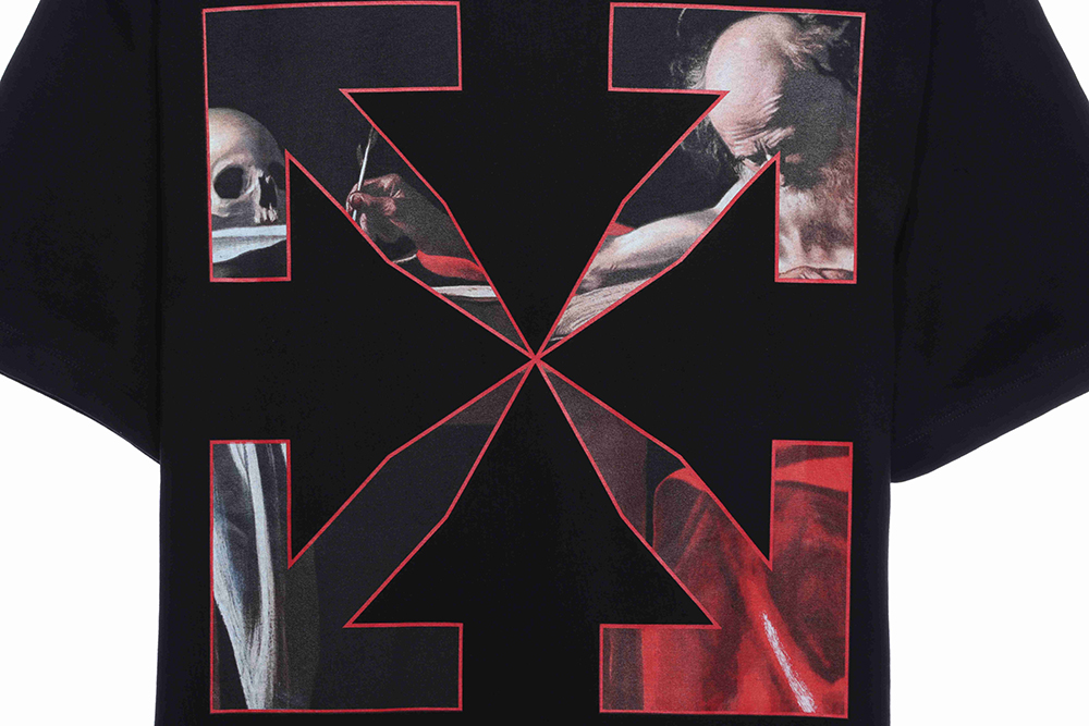 Off White red religious short sleeve TSK1