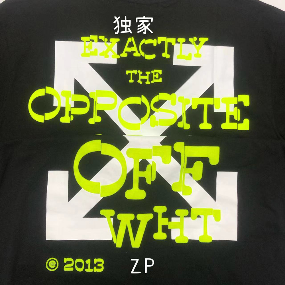 Off White Green Paint Letter ArrOff White Short Sleeve