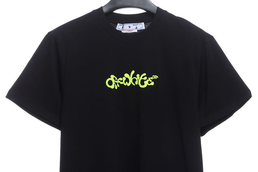 Off White Green Paint Letter ArrOff White Short Sleeve