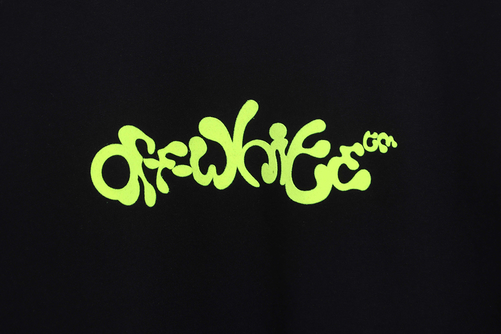 Off White Green Paint Letter ArrOff White Short Sleeve