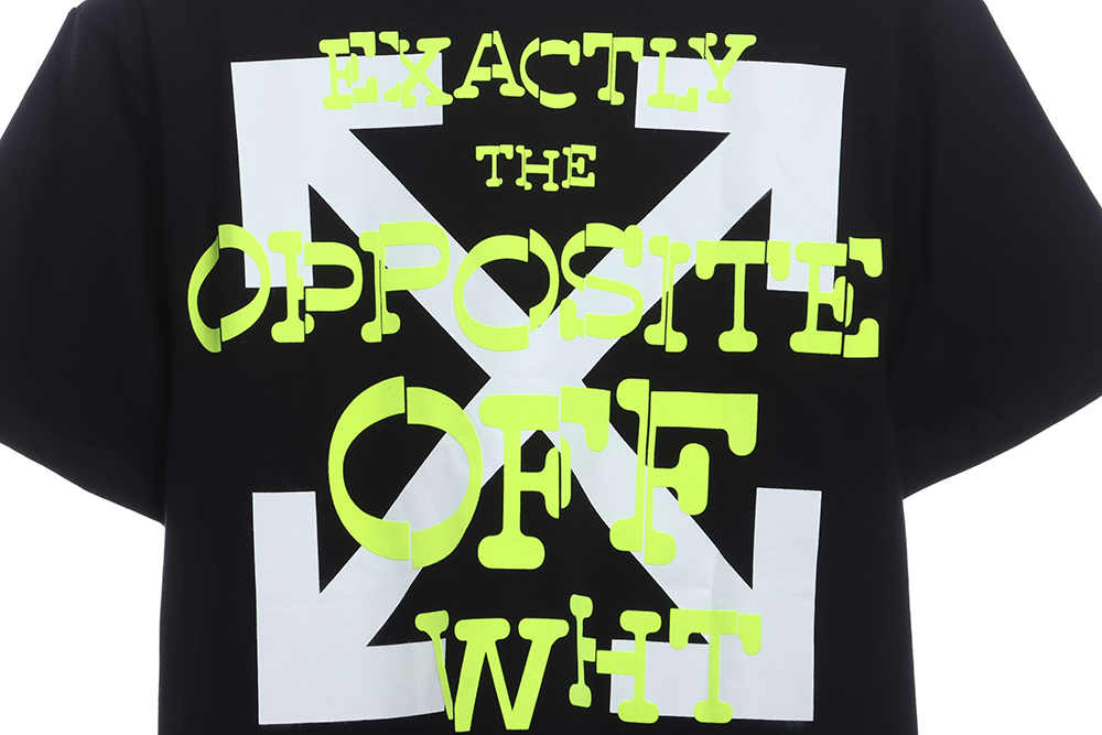 Off White Green Paint Letter ArrOff White Short Sleeve