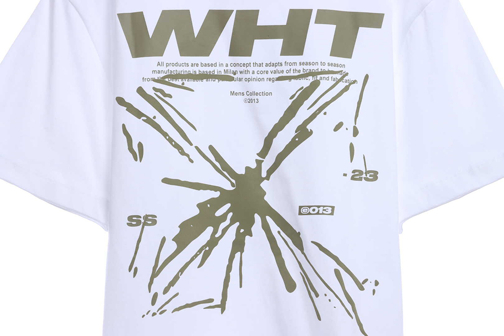 Off White Sketch Splashed Ink ArrOff White Letter Short Sleeves