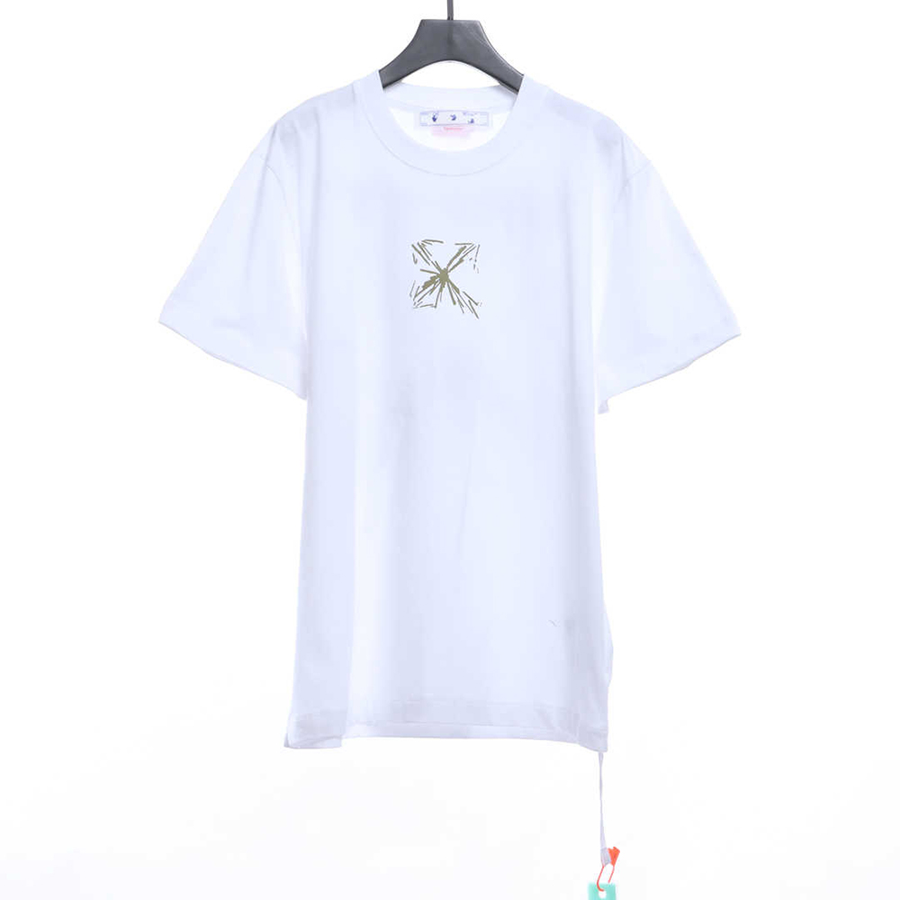 Off White Sketch Splashed Ink ArrOff White Letter Short Sleeves