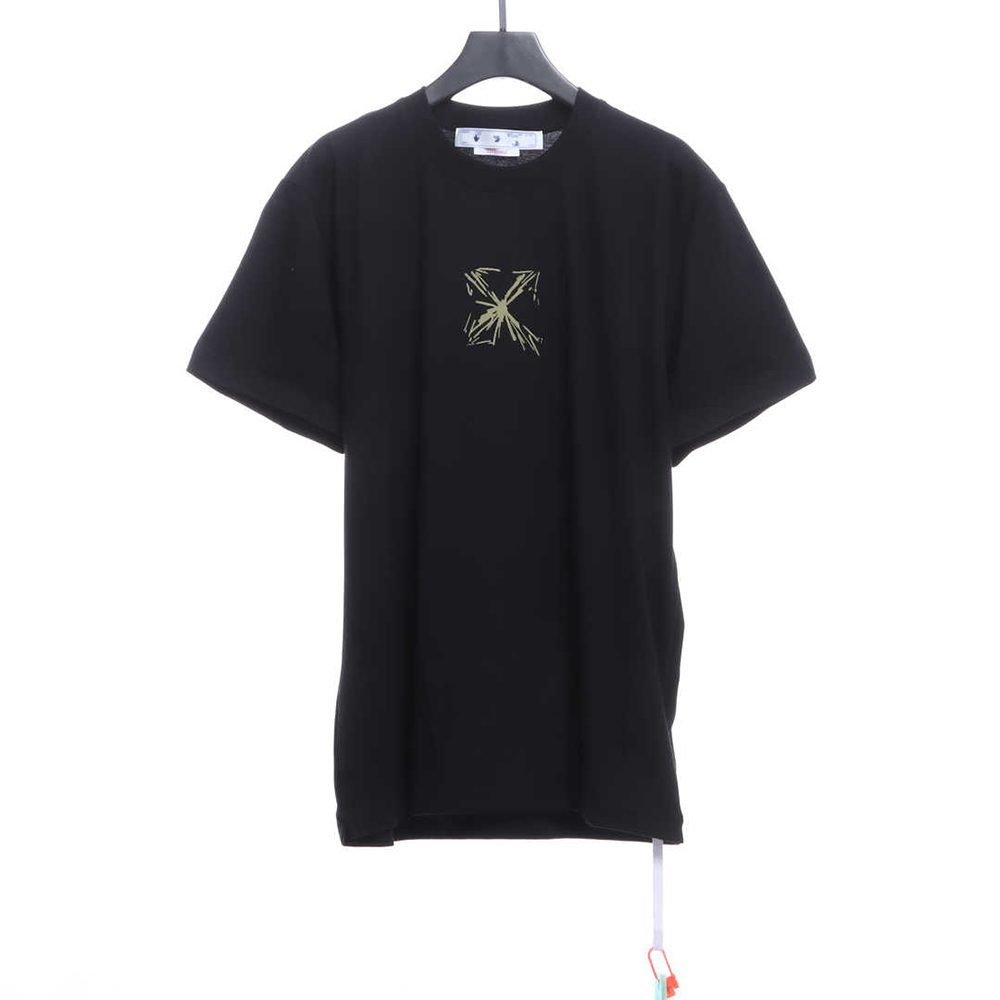 Off White sketch splash ink arrOff White letter short sleeve TSK1