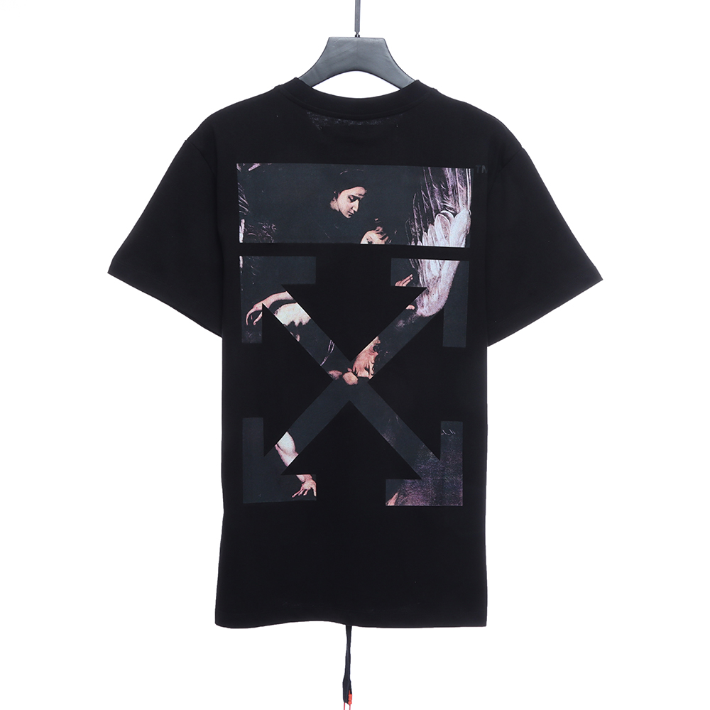 Off White angel oil painting short sleeve