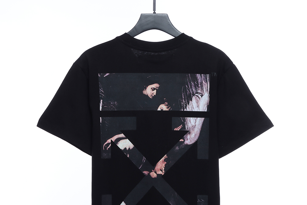 Off White angel oil painting short sleeve