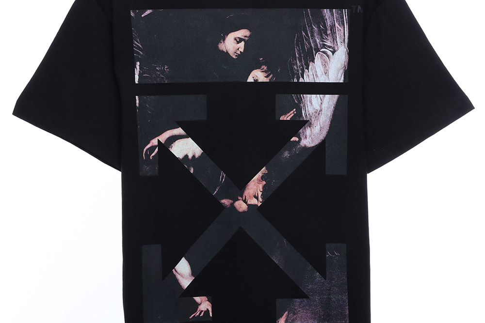 Off White angel oil painting short sleeve