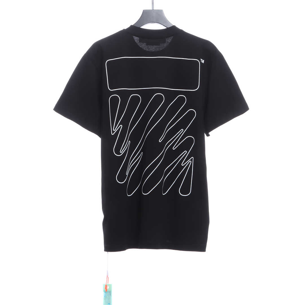 Off White graffiti brush zebra crossing short sleeve