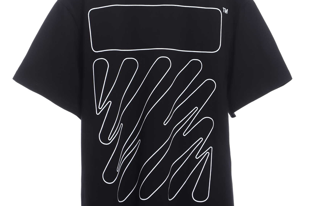 Off White graffiti brush zebra crossing short sleeve