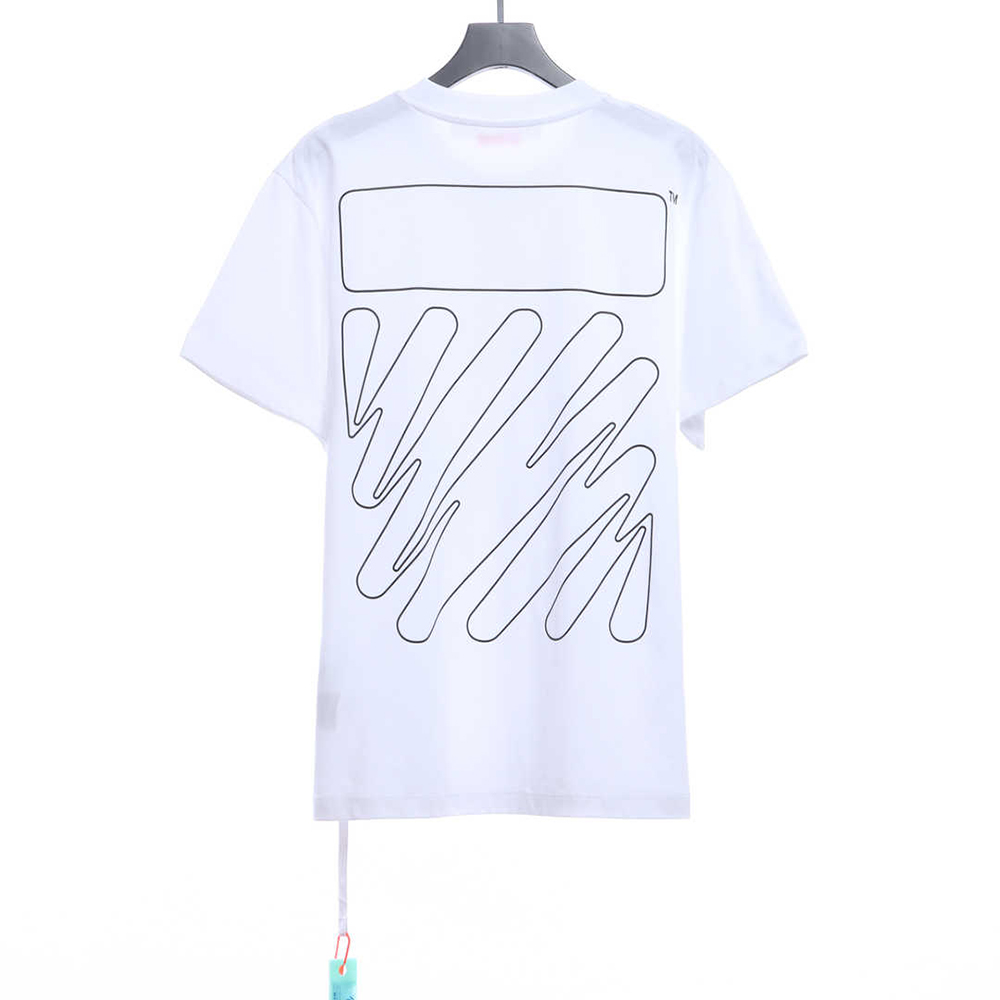 Off White graffiti brush zebra crossing short sleeve TSK1