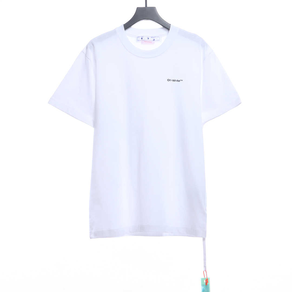 Off White graffiti brush zebra crossing short sleeve TSK1