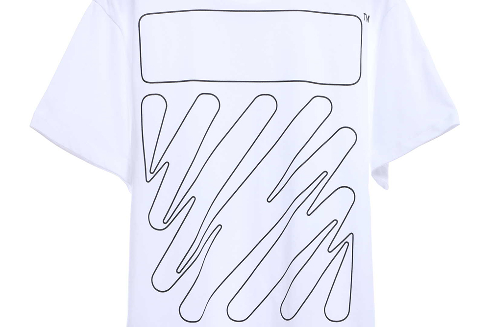 Off White graffiti brush zebra crossing short sleeve TSK1