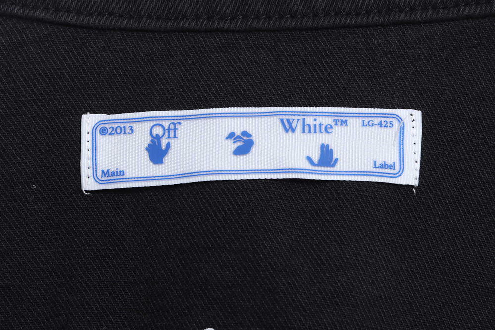 Off White black and white paint splatter denim jacket