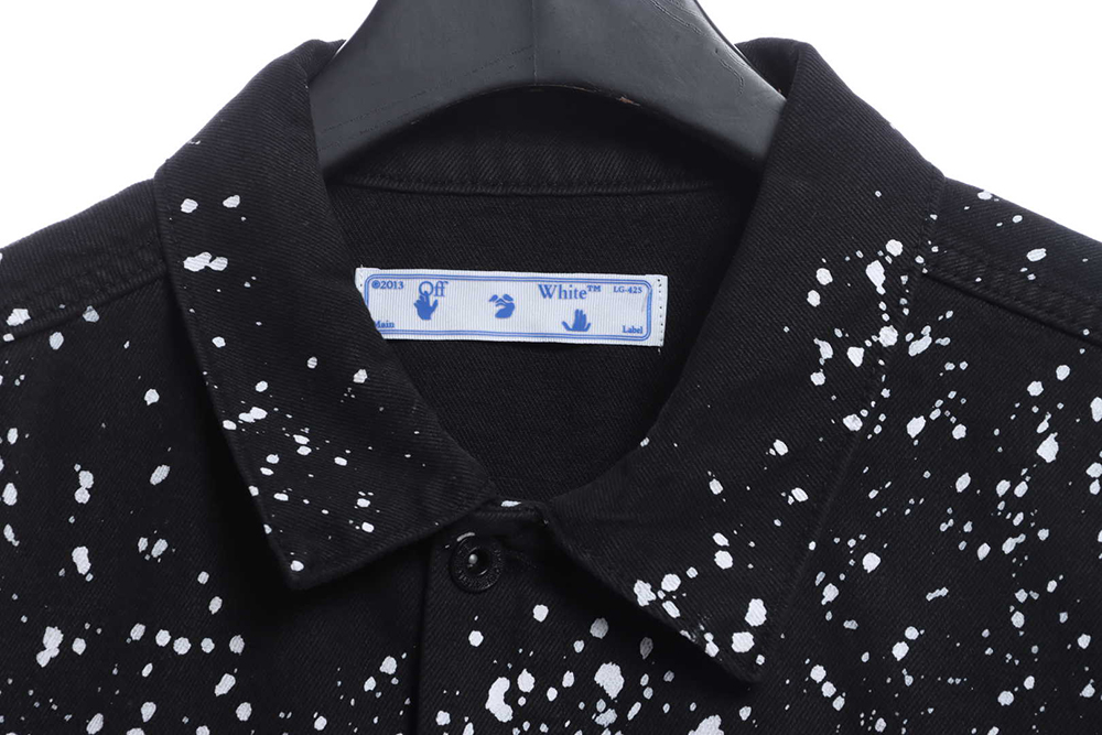 Off White black and white paint splatter denim jacket