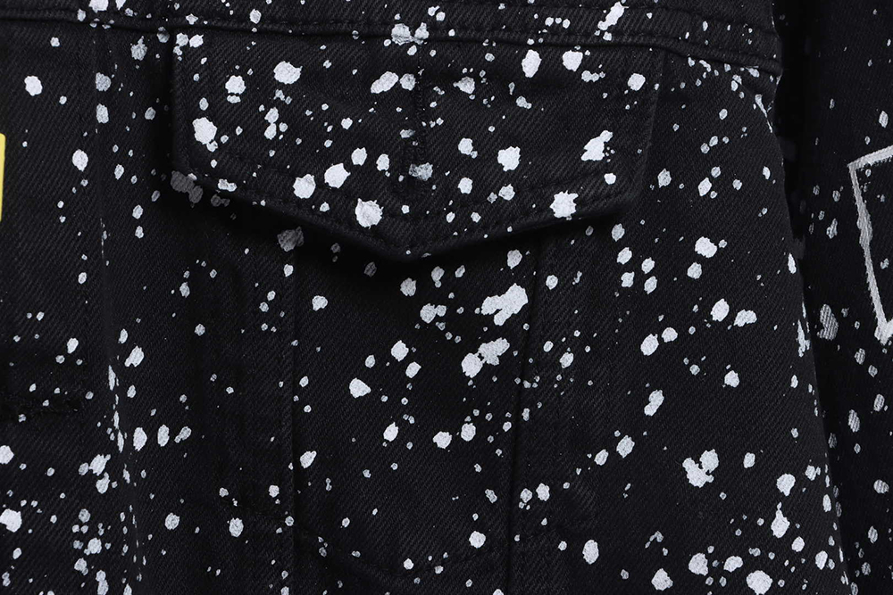 Off White black and white paint splatter denim jacket