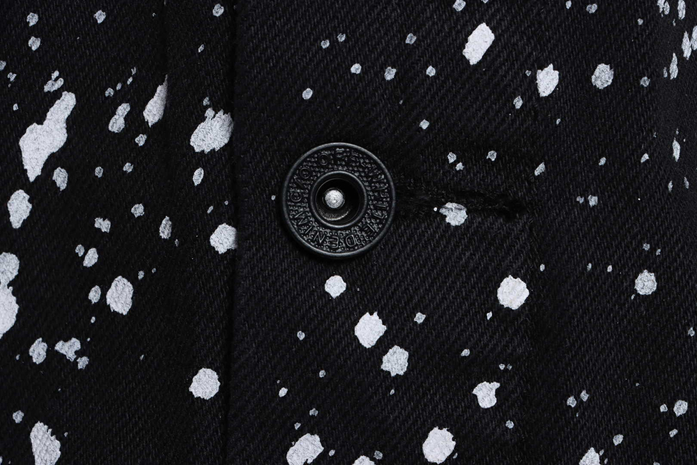 Off White black and white paint splatter denim jacket