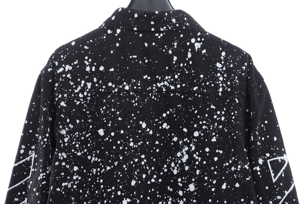 Off White black and white paint splatter denim jacket