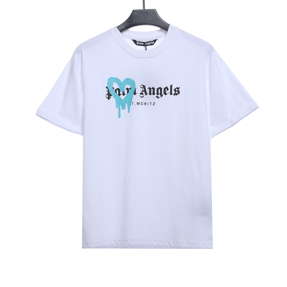 Palm Angels Heart Spray Print Short Sleeve TSK1