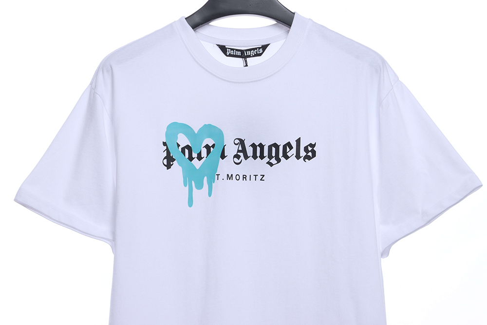 Palm Angels Heart Spray Print Short Sleeve TSK1