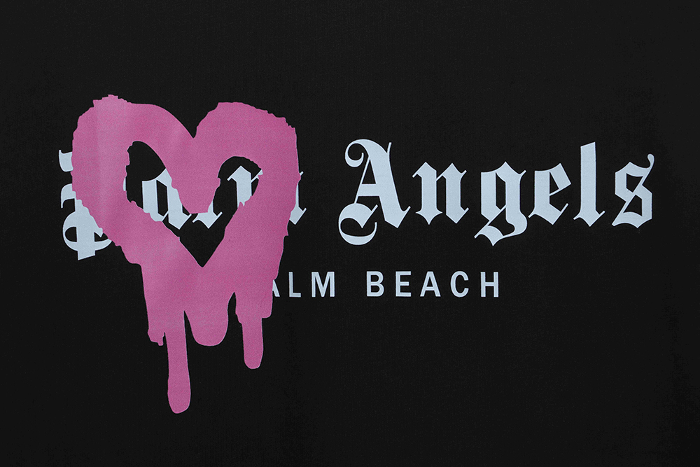 Palm Angels Heart Spray Print Short Sleeve TSK3