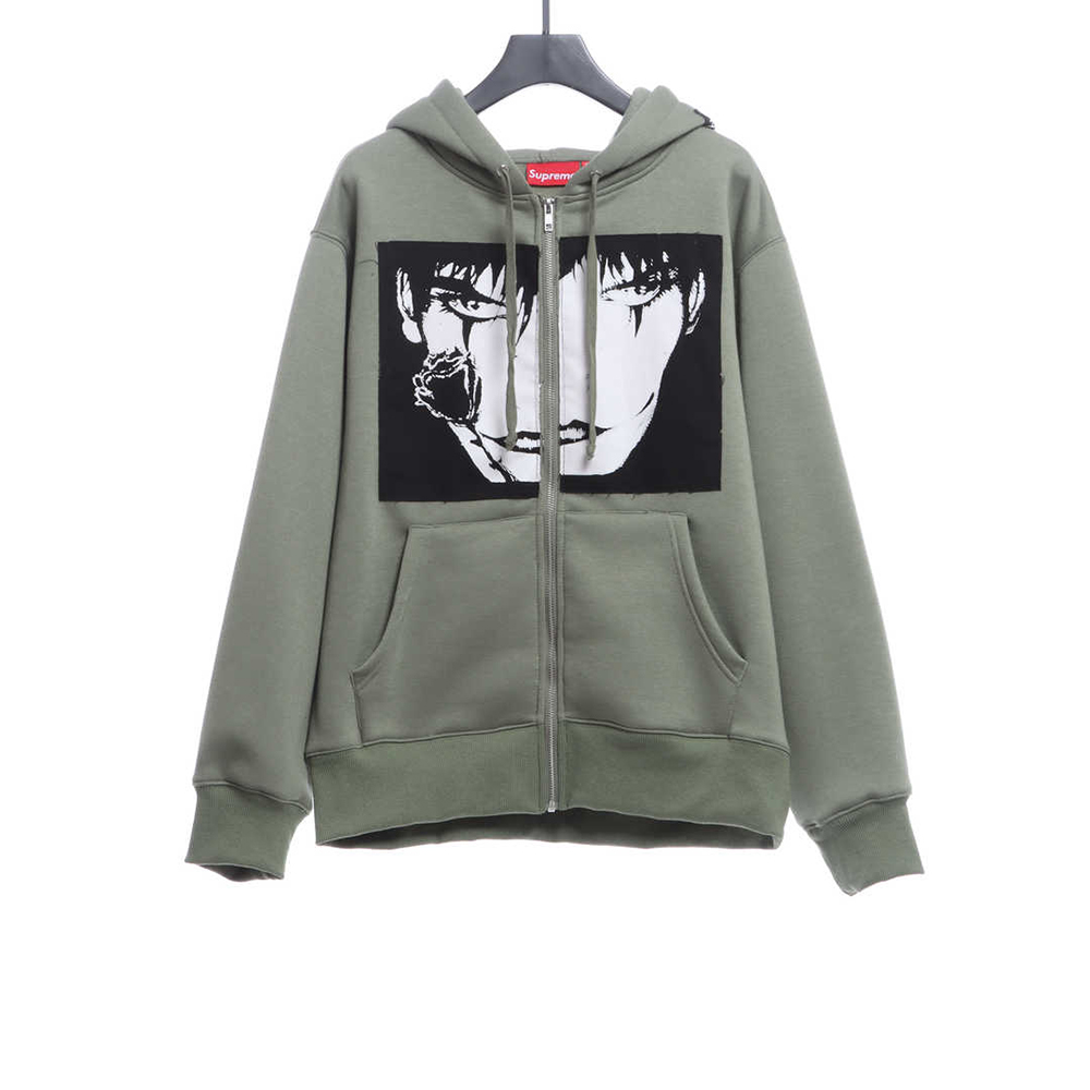 Supreme xThe Crow joint crow zipper hoodie TSK1