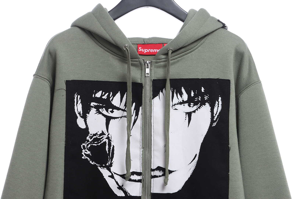 Supreme xThe Crow joint crow zipper hoodie TSK1