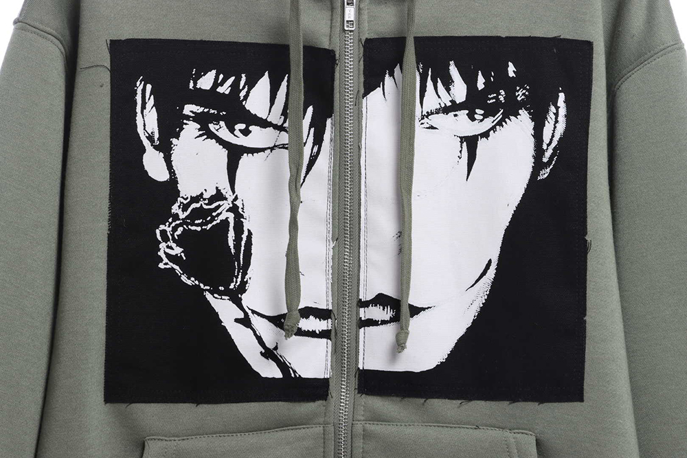 Supreme xThe Crow joint crow zipper hoodie TSK1