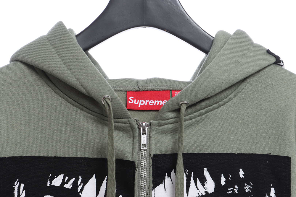 Supreme xThe Crow joint crow zipper hoodie TSK1