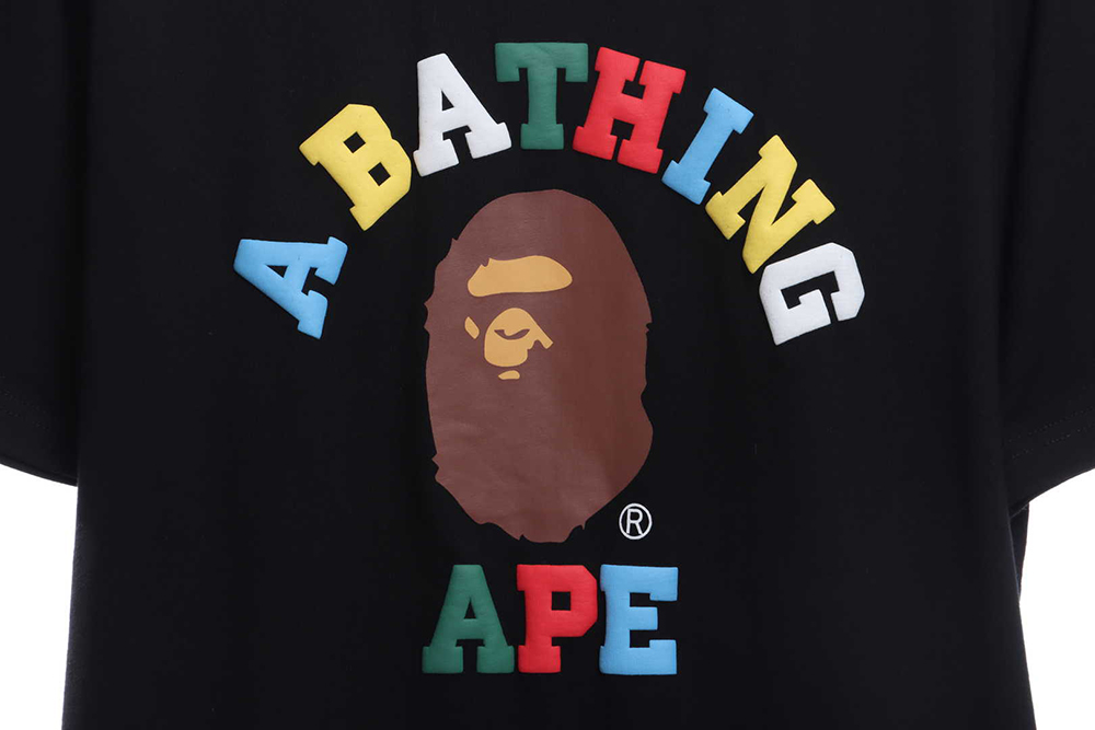 BAPE ape man colorful foam print short sleeves